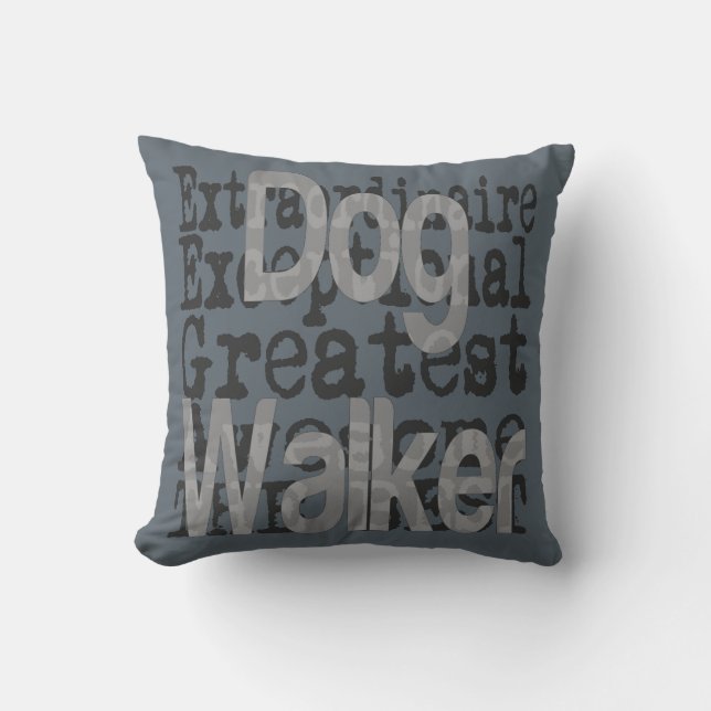 Dog Walker Extraordinaire Throw Pillow (Front)