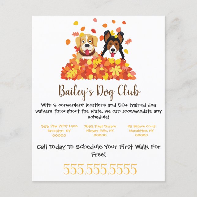 Dog walker flyer autumn (Front)