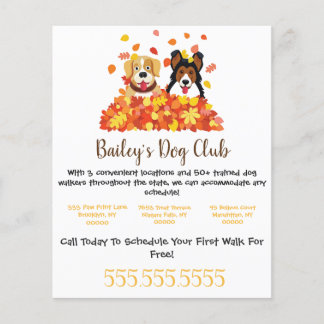 Dog walker flyer autumn