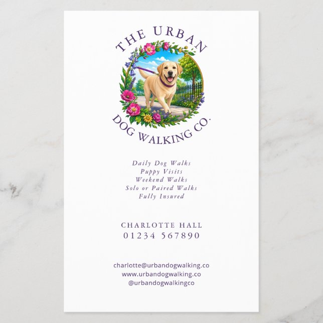Dog Walker Flyer - Labrador (Front)