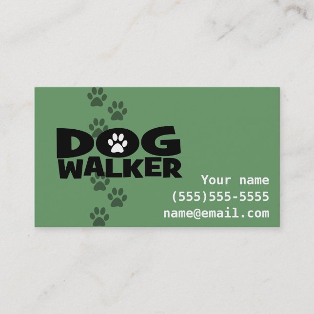 Dog Walker Fully customizable business card (Front)