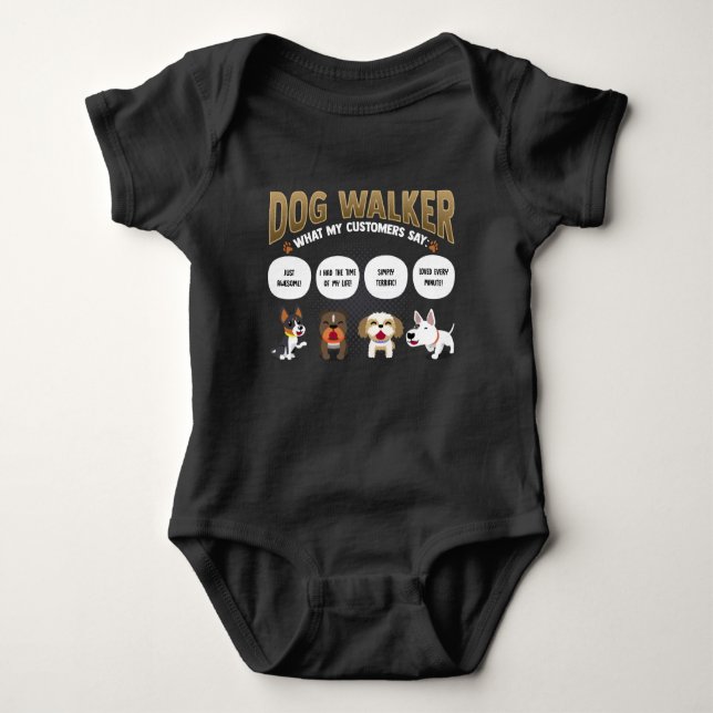 Dog Walker Funny Dog Walking Pet Sitter Gift Baby Bodysuit (Front)
