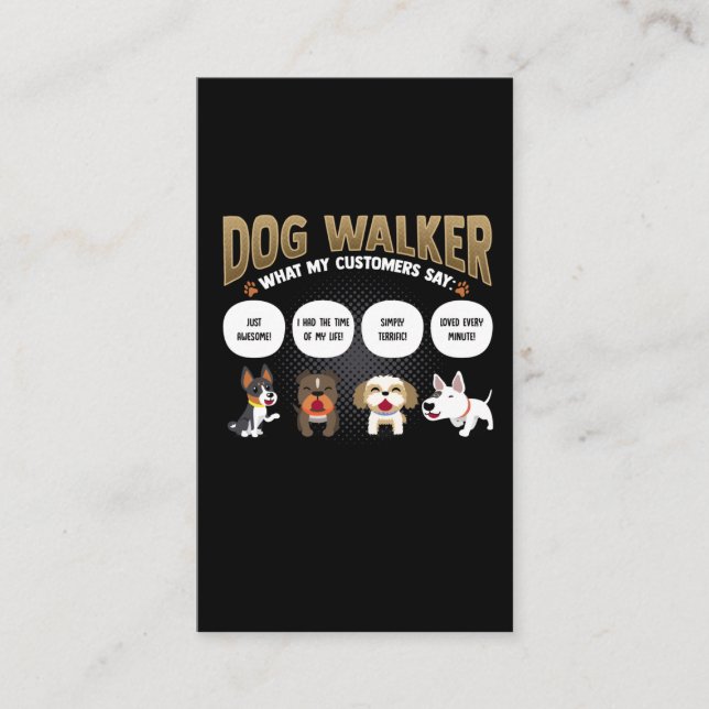 Dog Walker Funny Dog Walking Pet Sitter Gift Business Card (Front)
