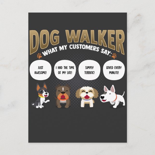 Dog Walker Funny Dog Walking Pet Sitter Gift Postcard (Front)