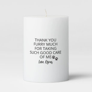 Dog Walker Gift, Dog Walker Thank You Candle, Furr Pillar Candle