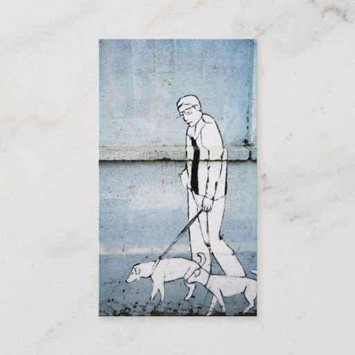 Customizable dog walker graffiti business card