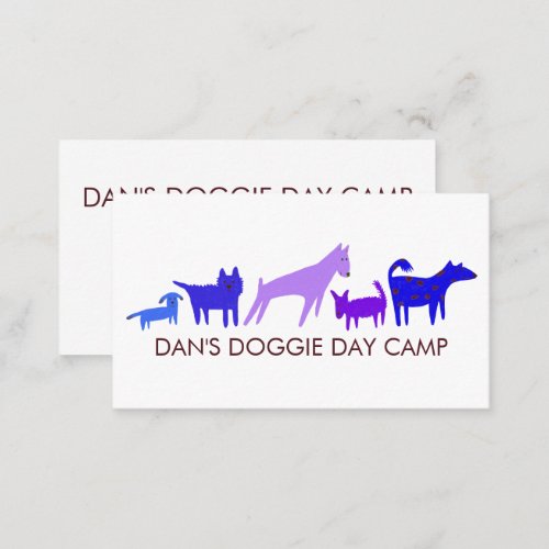 Dog Walker Groomer Boarding Colorful Funny Puppy  Business Card
