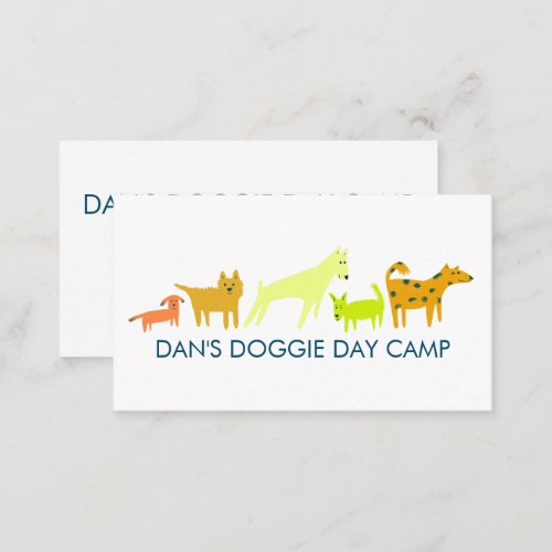 Dog Walker Groomer Boarding Colorful Funny Puppy Business Card