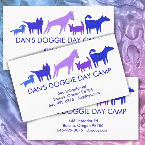 Dog Walker Groomer Boarding Colorful Funny Puppy  Business Card