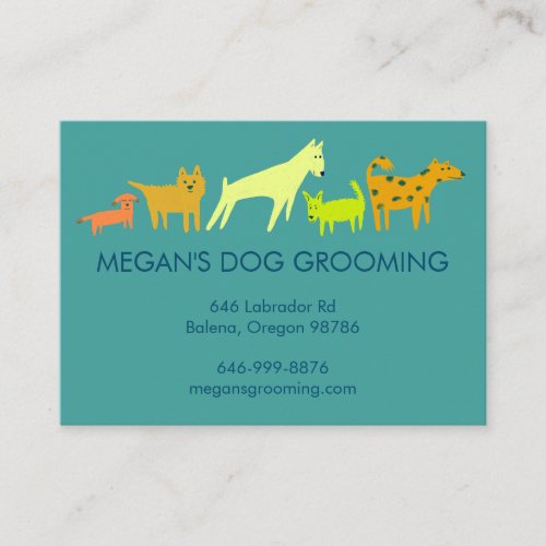 Dog Walker Groomer Colorful Funny Dogs Puppy Business Card