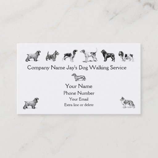 Customizable Dog Walker Groomer Pet Care Service Business Card