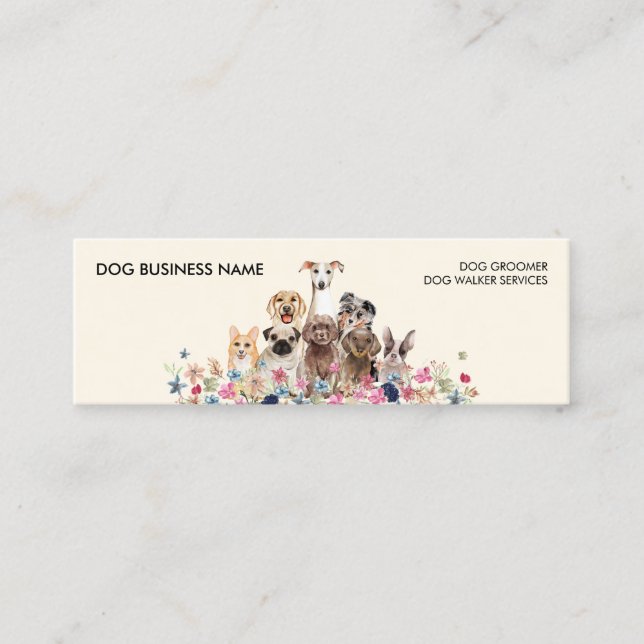 Dog Walker Groomer petcare Mini Business Card (Front)