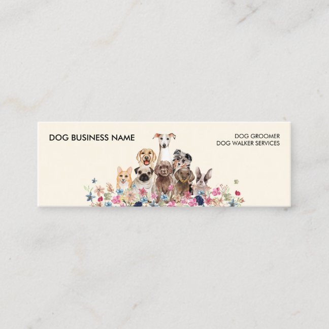 Dog Walker Groomer petcare Mini Business Card
