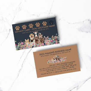 Dog Walker Groomer Punch Loyalty Business Card