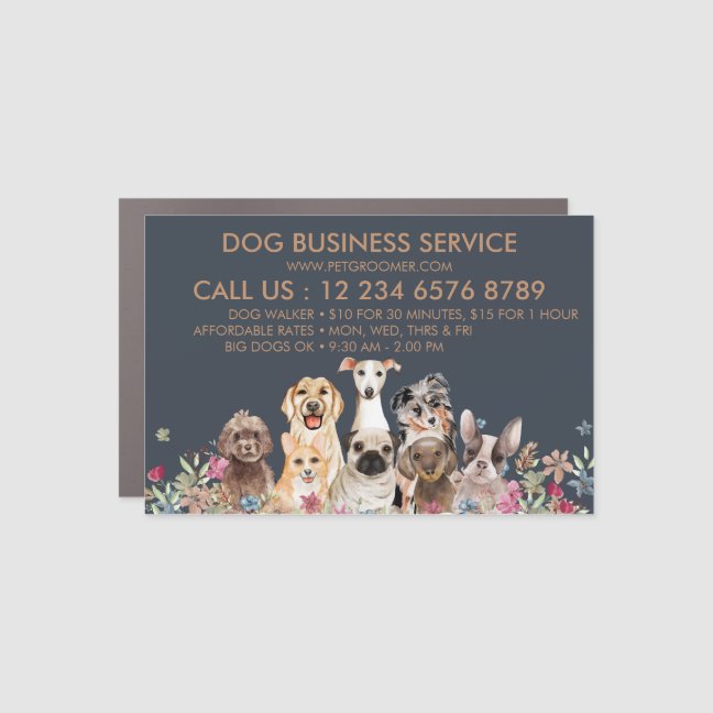 Dog Walker Grooming Pet Store Car Magnet