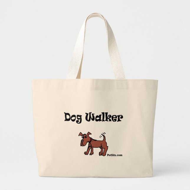 Dog Walker Large Tote Bag (Front)