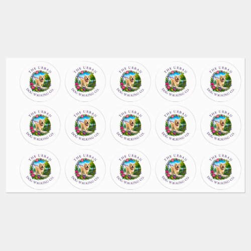 Dog Walker Large Waterproof Labels Labrador