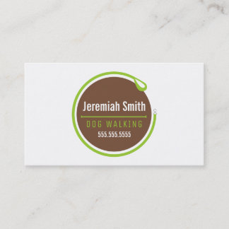 Dog Walker Leash Loop Modern Green Business Card