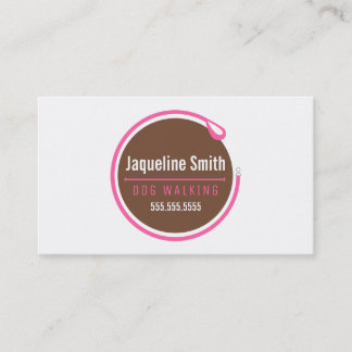 Dog Walker Leash Loop Modern Pink Business Card