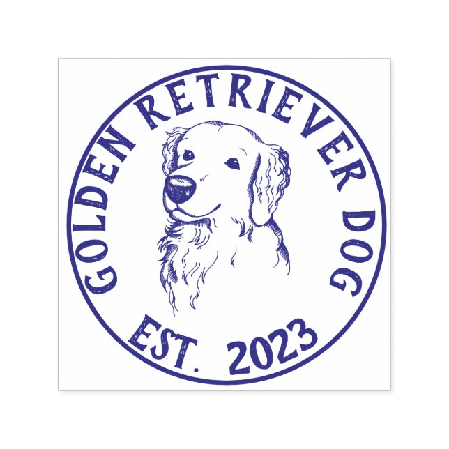 Dog Walker logo Golden retriever Self-inking Stamp (Design)