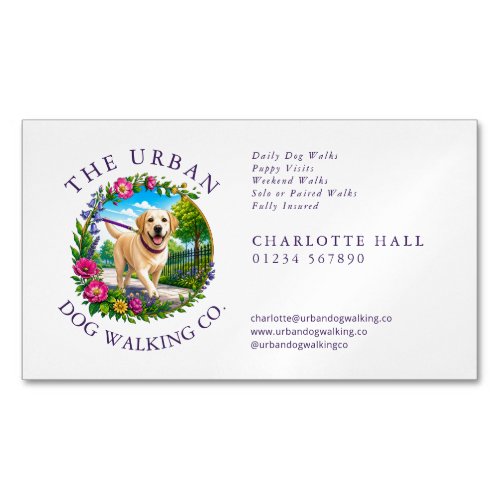 Dog Walker Magnetic Business Card - Labrador