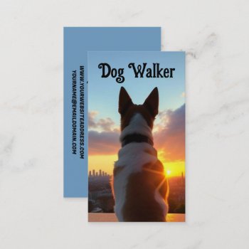 Dog Walker Morning View Business Card by businessCardsRUs at Zazzle