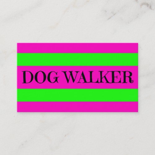 Dog Walker Neon Green and Hot Pink Business Cards