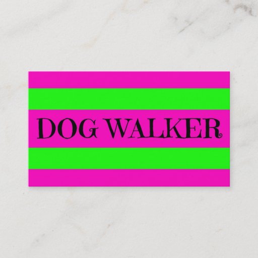 Customizable Dog Walker Neon Green and Hot Pink Business Cards
