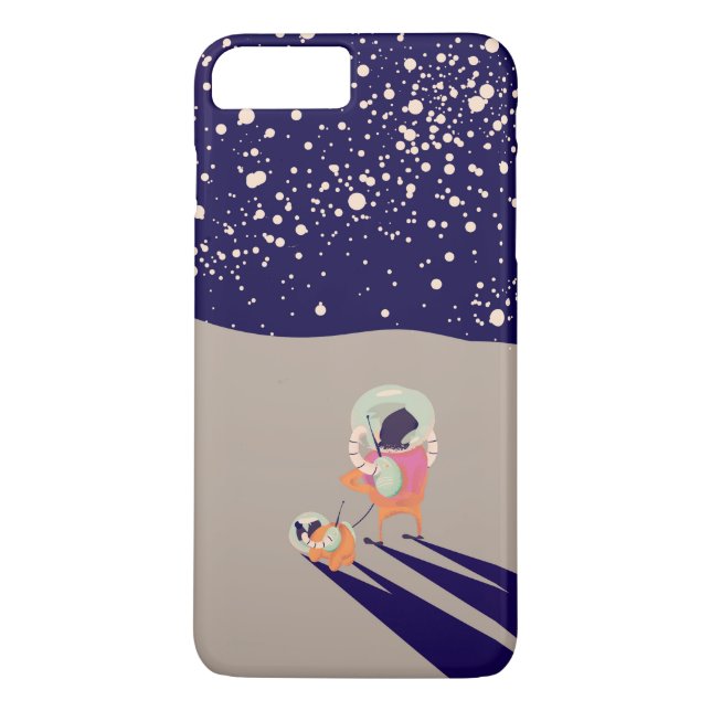 Dog Walker on the lunar surface Case-Mate iPhone Case (Back)