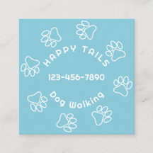 Dog Walker Paw Print Circle Summer Sky Blue 