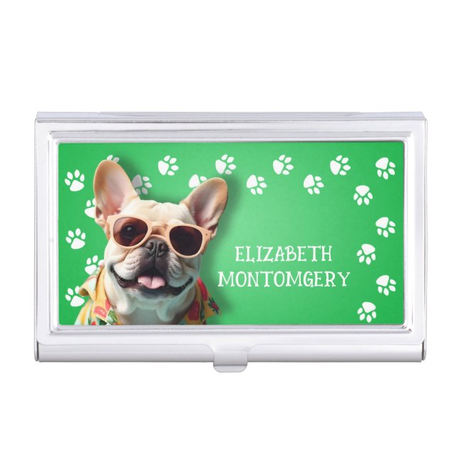 Dog Walker Paw Prints Business Card Case (Front)