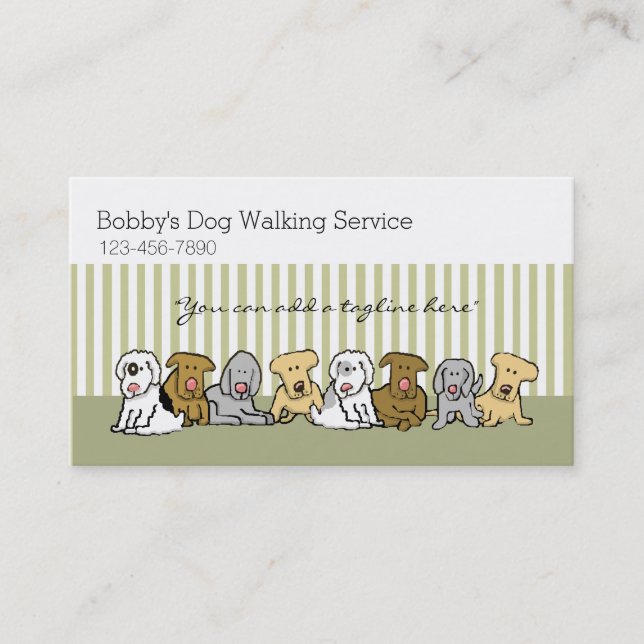 Dog Walker Pet Business Customizable Business Card (Front)