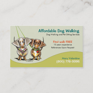 Dog Walker Pet Business Dachshunds Business Card