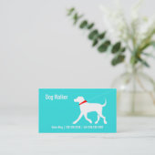 Dog Walker Pet Business Lab Modern Coastal Business Card (Standing Front)