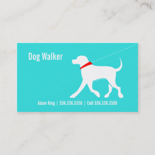 Dog Walker Pet Business Lab Modern Coastal Card