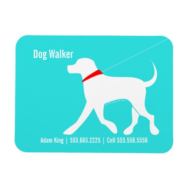 Dog Walker Pet Business Lab Modern Coastal Magnet (Horizontal)