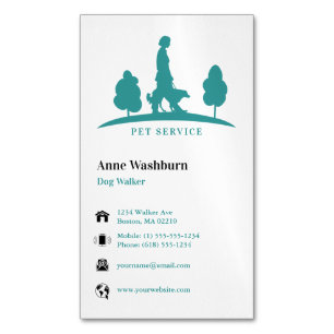 Dog Walker Pet Care Aqua Business Card