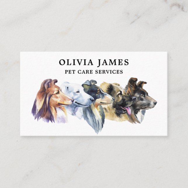 Dog walker pet care services business card (Front)