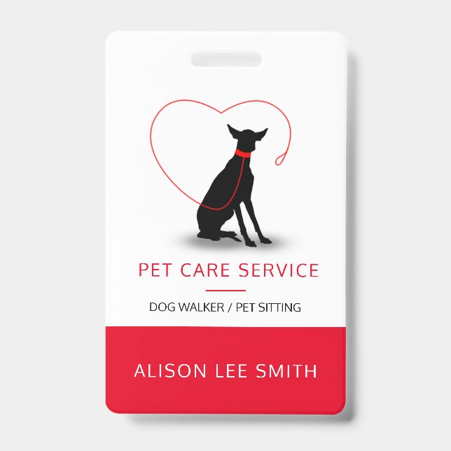 Dog walker / Pet Care Sitting  Badge (Front)