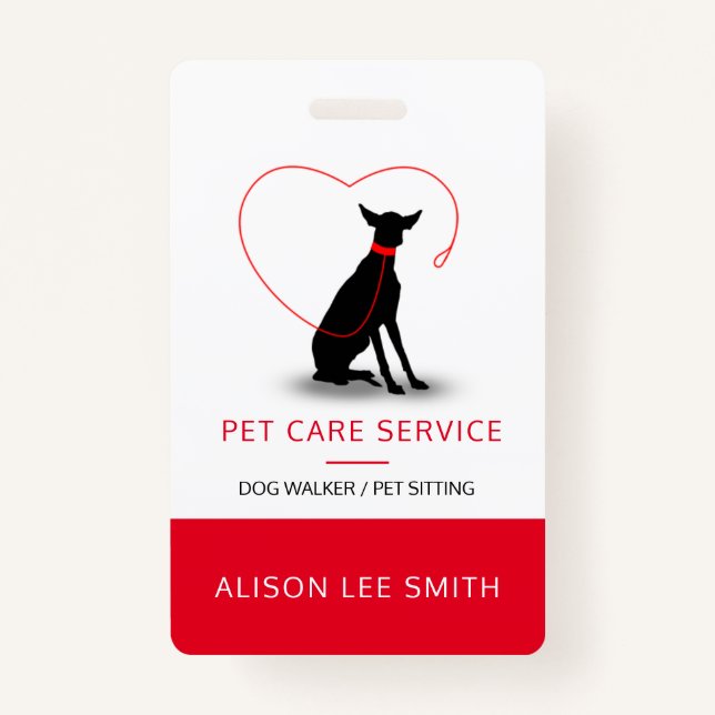 Dog walker / Pet Care Sitting  Badge (Front)