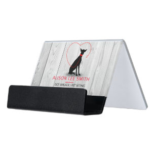 Dog walker / Pet Care Sitting Desk Business Card Holder