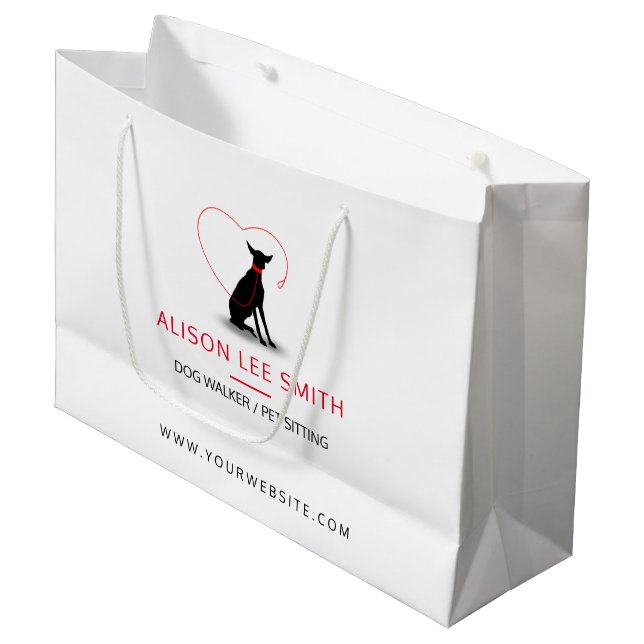 Dog walker / Pet Care Sitting  Large Gift Bag (Front Angled)