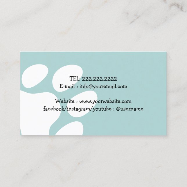 Dog Walker Pet Sitter Cute Paw Heart Business Card
