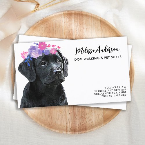 Dog Walker Pet Sitter Cute Puppy Labrador  Business Card