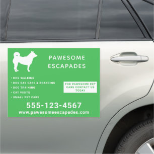 Dog Walker & Pet Sitter Green 18"x24" Car Magnet