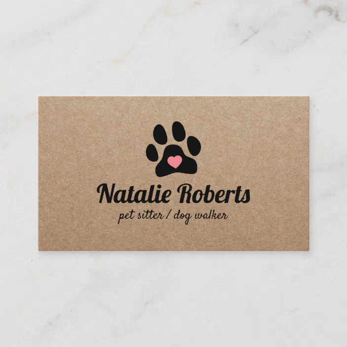 KRAFT LOYALTY CARDS ECO RECYCLABLEPET SHOP SUPPLIES DOG WALKING SITTING 04 