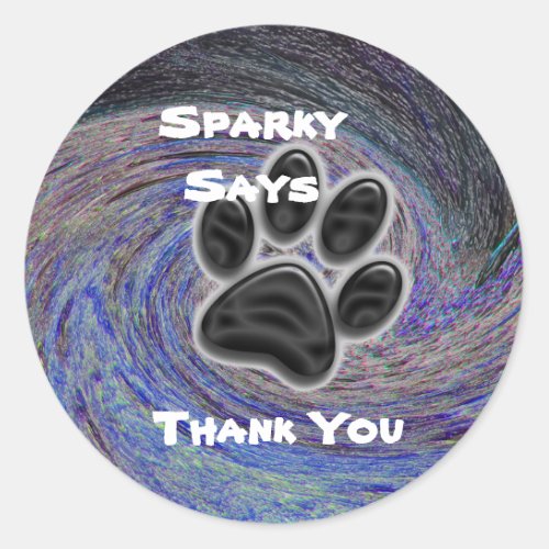 Dog Walker Pet Sitter Swirl Paw Print Appreciation Classic Round Sticker