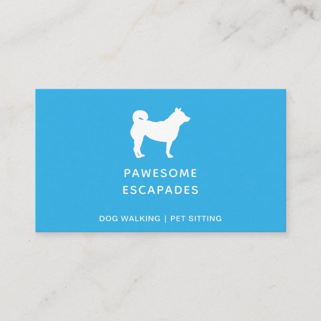 Dog Walker & Pet Sitter Teal Business Card (Front)