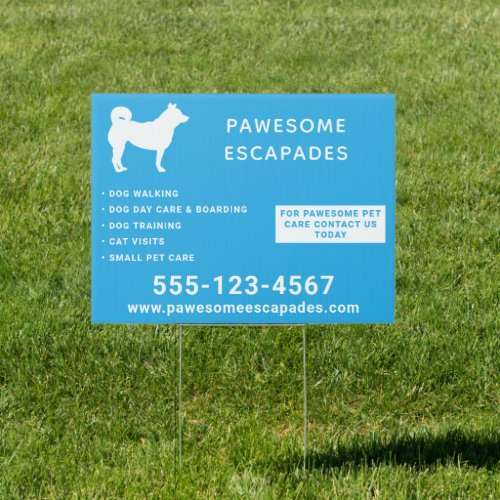 Dog Walker  Pet Sitter Teal Sign