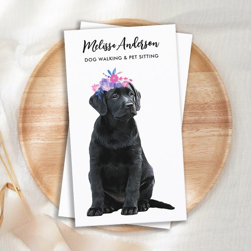 Dog Walker Pet Sitter Watercolor Puppy Labrador Business Card